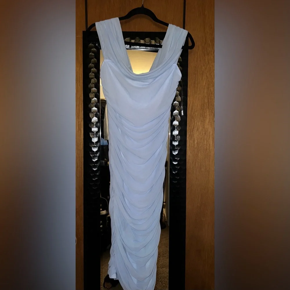 EUC Fashion Nova Ready and Ruched Mesh Midi Dress - Picture 5 of 9